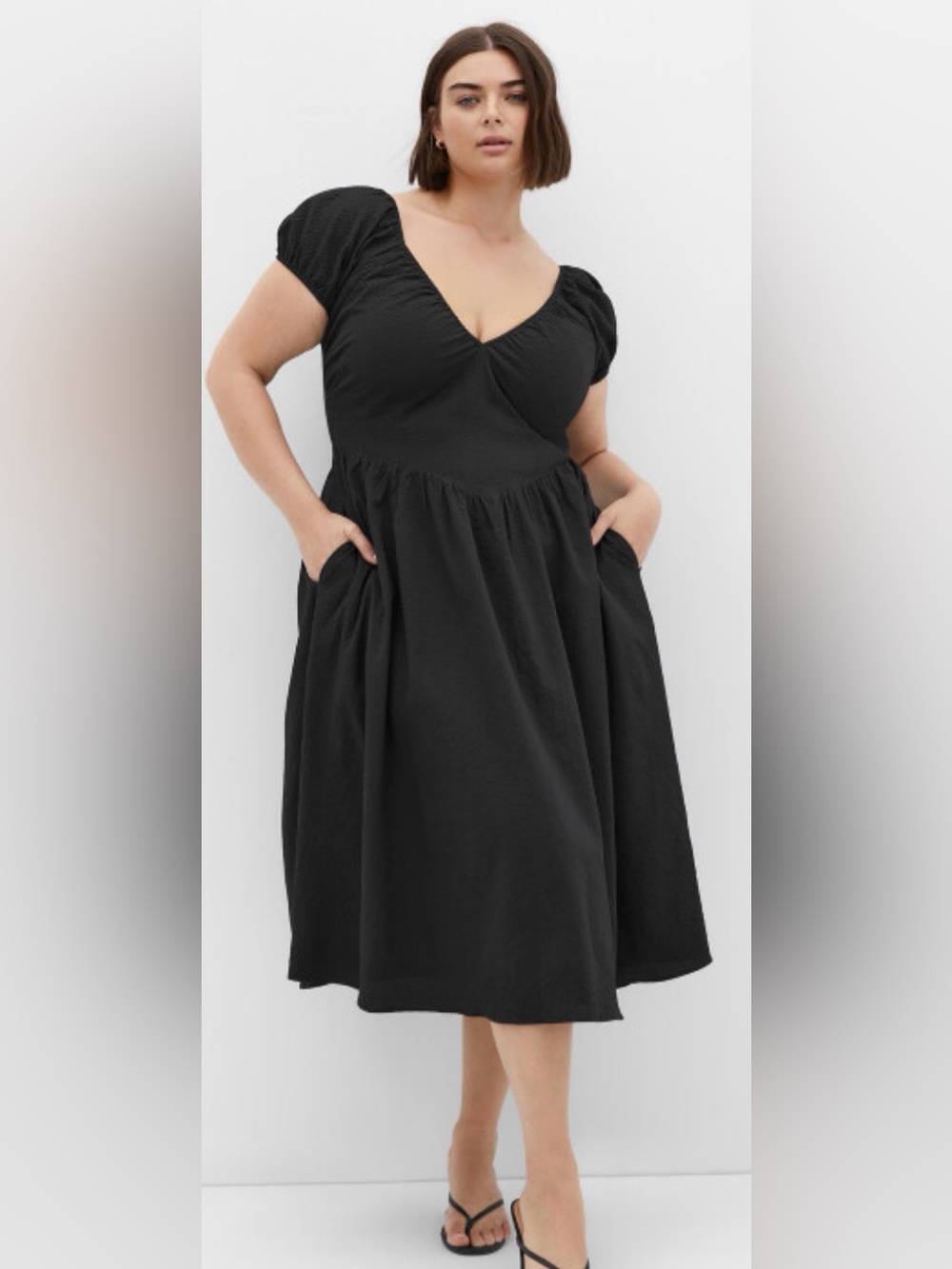 💙 2/$20 V Neck Midi Dress